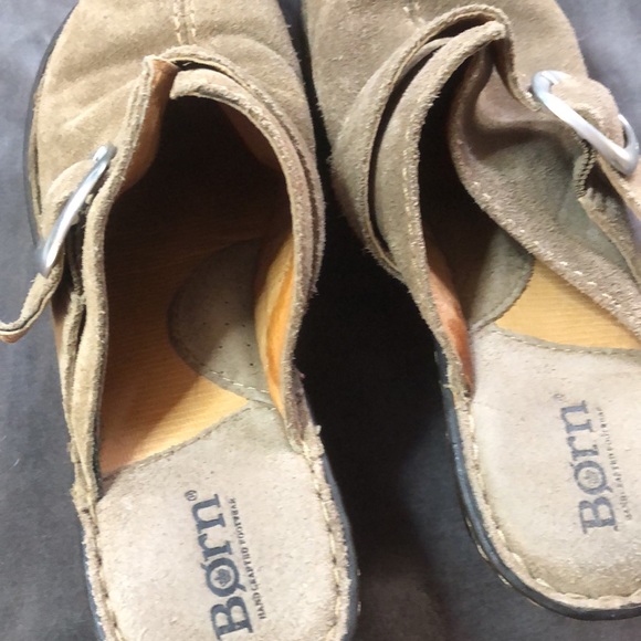 Born Tan suede leather clogs size:8 - Picture 6 of 7